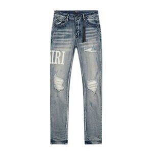 Amiri Trashed Distressed Light Denim Men’s Skinny Jeans NWT Size 30